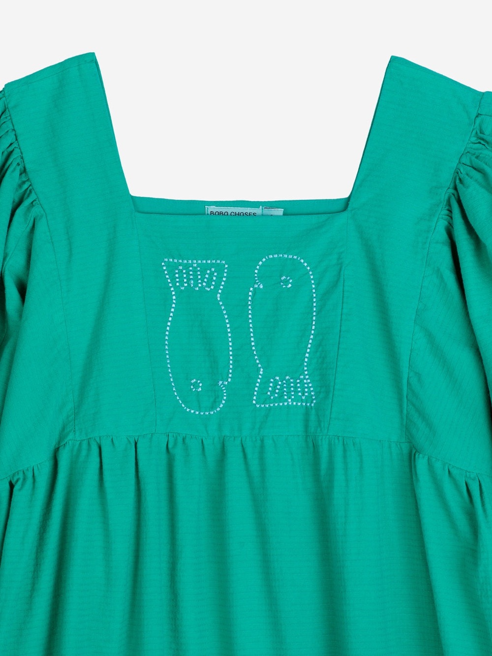 NWOT Bobo Choses Emerald Green Square-Neck Fish Maxi Dress - Picture 3 of 8